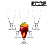 Houseware Clear Drinking Glass Stemware for Beverages, Cocktails Set of 6 Pieces,  LEAD FREE