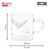 Edge Set of 6 Borosil Classic Clear Glass Mug Set –, 190mL Perfect for Everyday Enjoyment