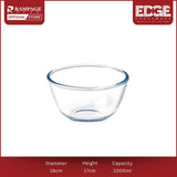 Edge Glass Round  Transparent Mixing bowl, Serving bowl , Clear Glass, Transparent, Microwave Safe, Dishwasher Safe, Durable,