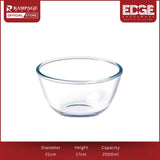Edge Glass Round  Transparent Mixing bowl, Serving bowl , Clear Glass, Transparent, Microwave Safe, Dishwasher Safe, Durable,