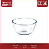 Edge Glass Round  Transparent Mixing bowl, Serving bowl , Clear Glass, Transparent, Microwave Safe, Dishwasher Safe, Durable,
