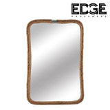 Rectangle Wrapped Rope Mirror with Hanging Loop, Vintage Nautical Design, Brown  for The Living Room, Bathroom, Bedroom, and Entryway