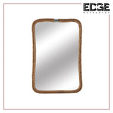 Rectangle Wrapped Rope Mirror with Hanging Loop, Vintage Nautical Design, Brown  for The Living Room, Bathroom, Bedroom, and Entryway