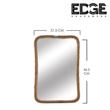 Rectangle Wrapped Rope Mirror with Hanging Loop, Vintage Nautical Design, Brown  for The Living Room, Bathroom, Bedroom, and Entryway
