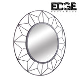 Decorative Black Geometric Metal Frame Hanging Wall Mirror, Wall Mounted Decor MIrror