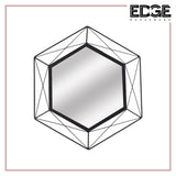 Decorative 42x37cm Black Geometric Metal Frame Hanging Wall Mirror metal Framed Wall Mounted Decor
