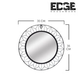 Decorative Black Geometric Metal Frame Hanging Wall Mirror, Wall Mounted Decor MIrror