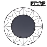 Decorative Black Geometric Metal Frame Hanging Wall Mirror, Wall Mounted Decor MIrror