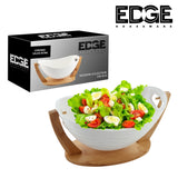 Ceramicware 12" Serving Plates With Wooden Stand Holder