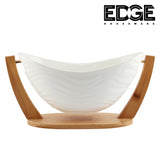 Ceramicware 12" Serving Plates With Wooden Stand Holder