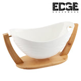 Ceramicware 12" Serving Plates With Wooden Stand Holder