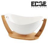 Ceramicware 12" Serving Plates With Wooden Stand Holder