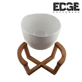 Ceramic Serving Plates With Wooden Stand Holder. Set for Home and Office with Wooden Display Stand(9in)