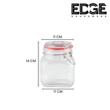 Square Airtight Glass Kitchen Canisters with Glass Lids
