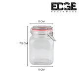Square Airtight Glass Kitchen Canisters with Glass Lids