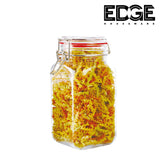 Square Airtight Glass Kitchen Canisters with Glass Lids