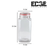 Square Airtight Glass Kitchen Canisters with Glass Lids