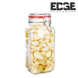 Square Airtight Glass Kitchen Canisters with Glass Lids