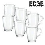 Glass Coffee Mugs Set of 6, Microwave Safe Borosilicate Glass Cups, 380ML Large Mugs