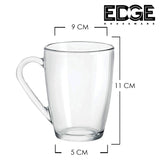 Glass Coffee Mugs Set of 6, Microwave Safe Borosilicate Glass Cups, 380ML Large Mugs