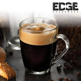 Glass Coffee Mugs Set of 6, Microwave Safe Borosilicate Glass Cups, 380ML Large Mugs