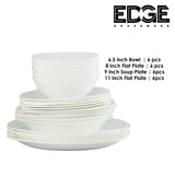 BESTWAY OPAL DINNERWARE set of 24,  Flat Plates, Soup Plates,Bowls r - White