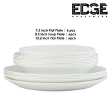 BESTWAY OPAL DINNERWARE set of 18, Bowls, Flat Plates, Soup Plates  - White