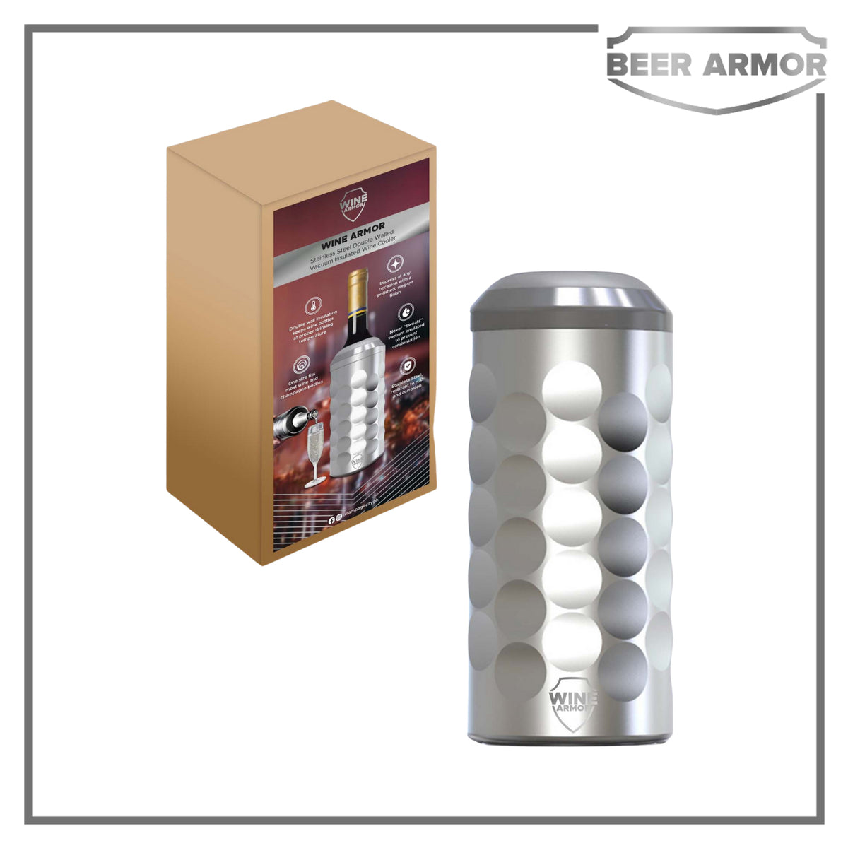 Wine Armor Premium Iceless Wine Cooler Keeps Wine Cold up to 6 Hours