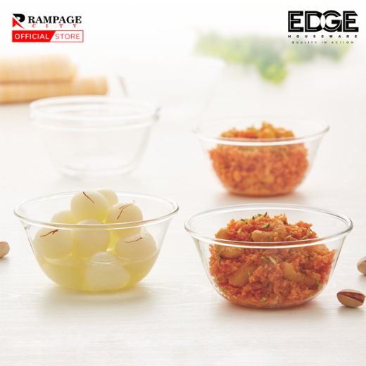 Edge Glass VISION CHUTNEY KATORIES Set of 6 – Elegant, Durable Glass Bowls Perfect for Serving Desserts, Snacks, and Condiments – Ideal for Dining, Entertaining, and Everyday Use