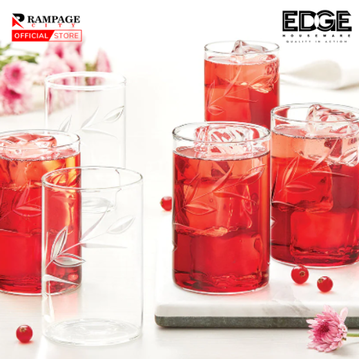 EDGE BOROSIL CREEPER GLASSWARE,CASCADE GLASSWARE, SET OF OF 6, DURABLE , STYLISH GLASS, ELEGANT Drinkware