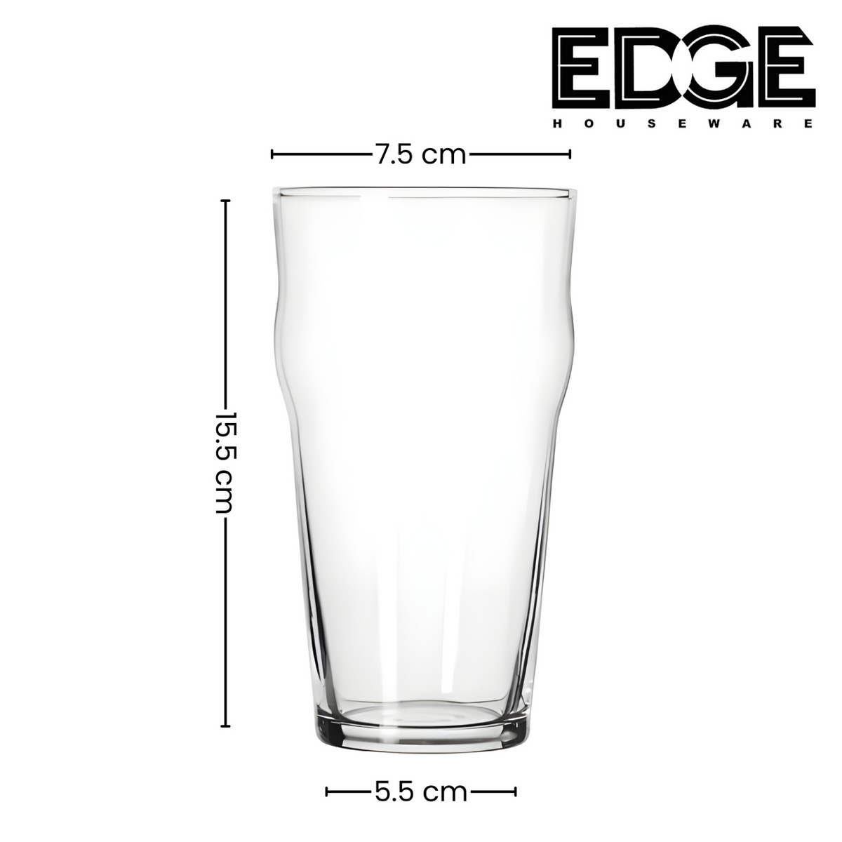 Edge Nonic Glass 485ml Capacity, Set of 6 Pieces – Rampage City