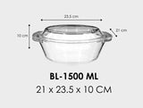 GLASS ROUND CASSEROLE BAKING DISH MICROWAVE SAFE with Cover Glass Food Storage Containers Set