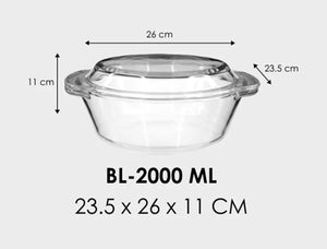 GLASS ROUND CASSEROLE BAKING DISH MICROWAVE SAFE with Cover Glass Food Storage Containers Set