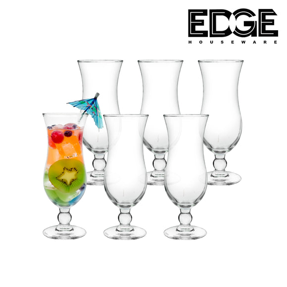 Houseware Hurricane Cup Clear Drinking Glassware, For Beverages, 450ml Capacity Set of 6 Pieces