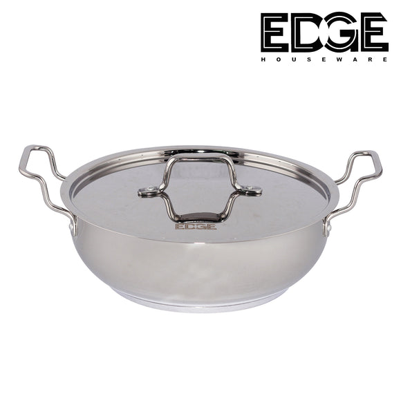 26CM TO 30CM  Triply Stainless Steel Wok Extra Deep with Stainless steel LID (Induction Friendly)