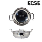 Triply Stainless Steel Wok Extra Deep with Stainless steel LID (Induction Friendly)2 6CM-30CM