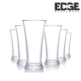 EDGE HOUSEWARE,FLARE PILSNER GLASS A MODERN STYLE DRINKING GLASS-350ML, SET OF 6