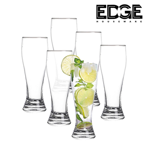 Houseware High Clear Drinking Glass for Beer, Cocktails & Beverages LEAD - FREE Set of 6 Pieces