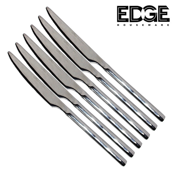 Heavy Duty Dinner Bread Knife, Stainless Steel, Mirror Polish, Set of 6 Pieces