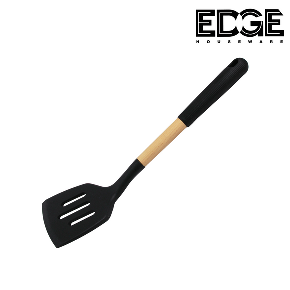 Slotted Silicone Cooking Utensils with Wooden Handle | Kitchen Essentials for Daily Use