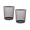 set of 2 Metal Wire Mesh Waste Basket Garbage Trash Can for Office Home Bedroom, Round Mesh Wastebasket Recycling Bin