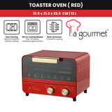 La Gourmet Healthy Electric Oven 12L, Imperial Red (EO12RD)
