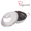 La gourmet 32 x 9.5cm Galactic Honeycomb Wok with Stainless Steel Cover with Induction