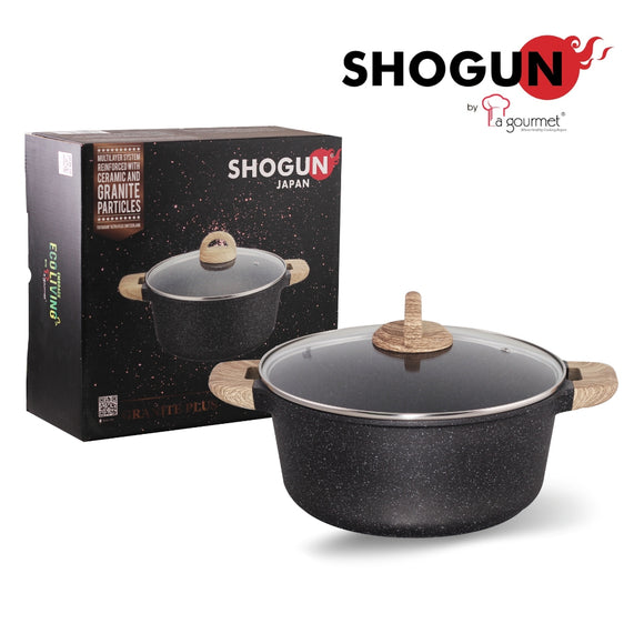 Shogun Granite Cookware Plus 28 x 12.5cm High Nonstick Casserole Pot with Induction (IH)