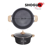 Shogun Granite Cookware Plus 28 x 12.5cm High Nonstick Casserole Pot with Induction (IH)