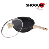 Shogun Granite Cookware Plus 28 x 8.5cm Nonstick Stirfry Pan with Glass Lid with Induction (IH)