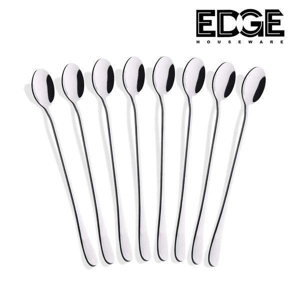 Set of 8 -  7.5 Inches Long Handle Spoon Stainless Steel Cocktail Stirring Spoons