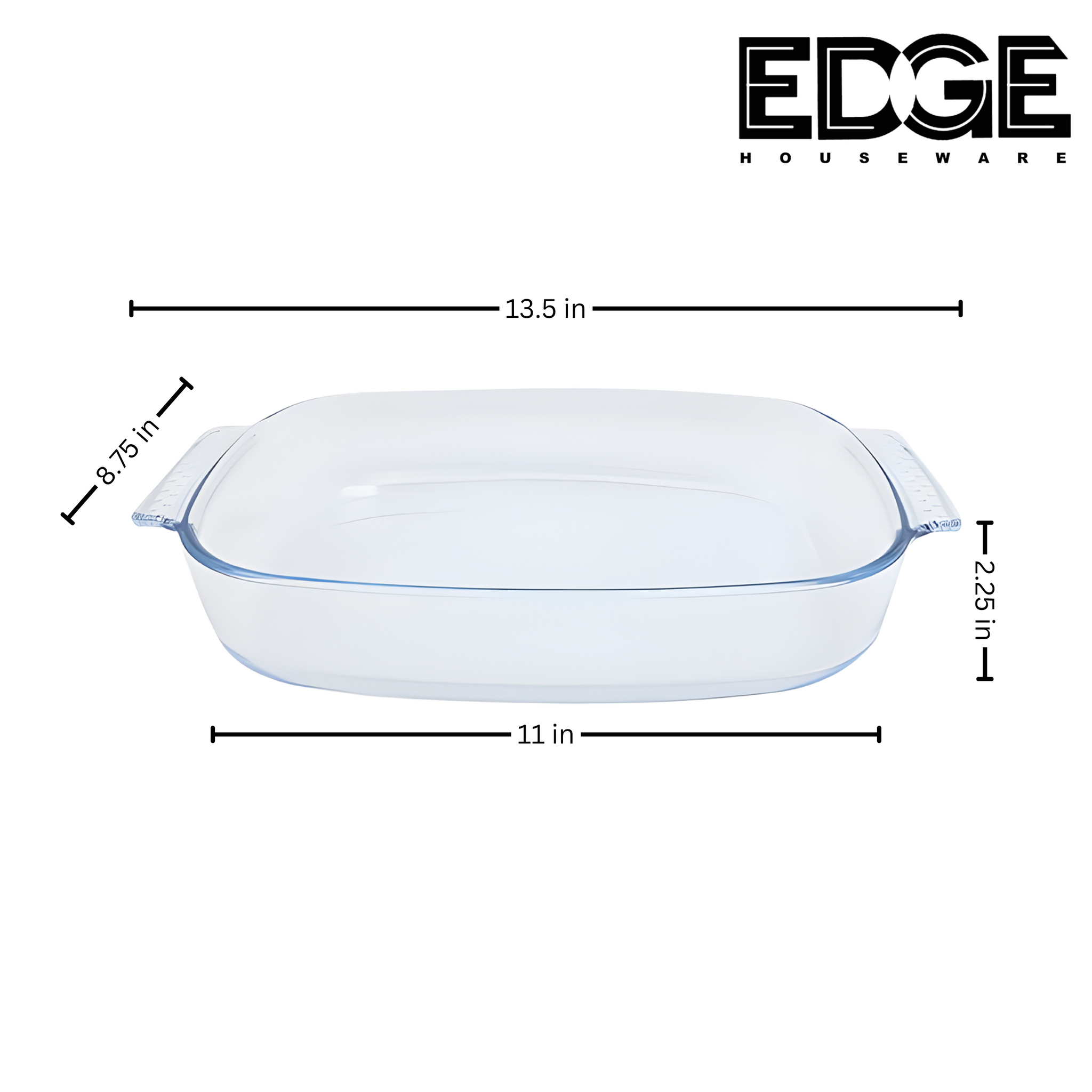 2000ML 2750ML Borosilicate Rectangular Glass Baking Tray With