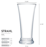 EDGE HOUSEWARE,FLARE PILSNER GLASS A MODERN STYLE DRINKING GLASS-350ML, SET OF 6