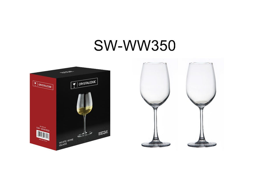 CRYSTALEDGE 350ML LEAD-FREE CRYSTAL STEMWARE WITH LASER CUTTING WHITE WINE